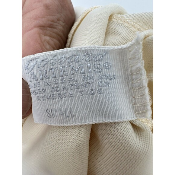 VTG 60 Artemis Nylon Chiffon Nightgown Dress Pearl Lace Bridgerton Small - Picture 10 of 10